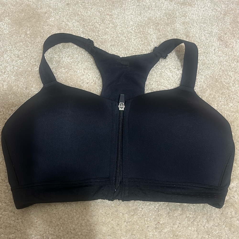 Layer8 Zip Up Sports Bra L Black Quick dry